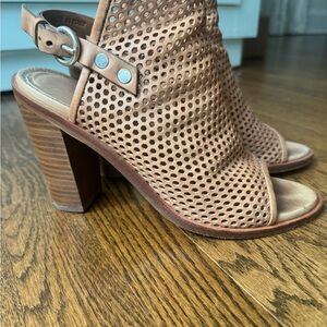Rag & Bone Brown Perforated Block Heel Sandals
